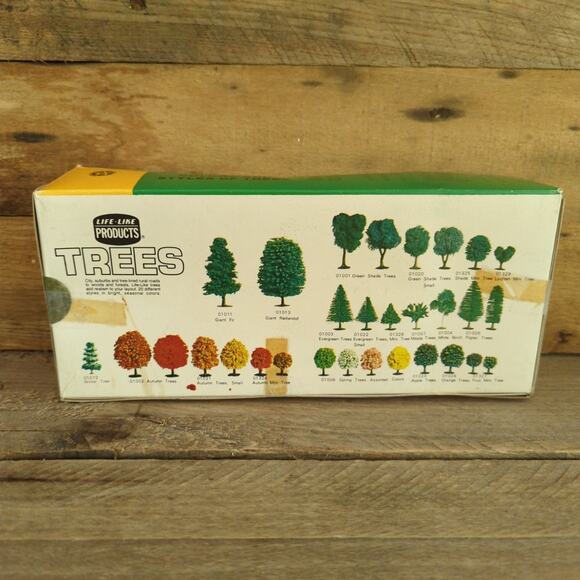 Vintage 1970s Life Like Products Evergreen Trees 01003 Original Box Bottle Brush - Picture 4 of 10